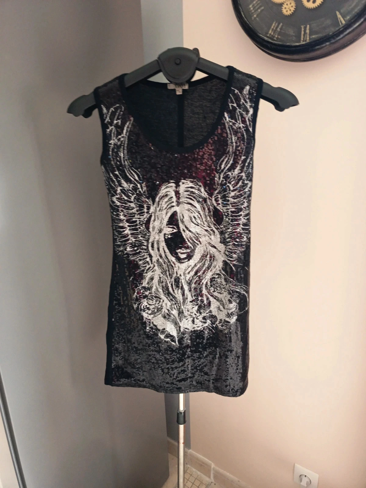 Tee shirt long paillettes